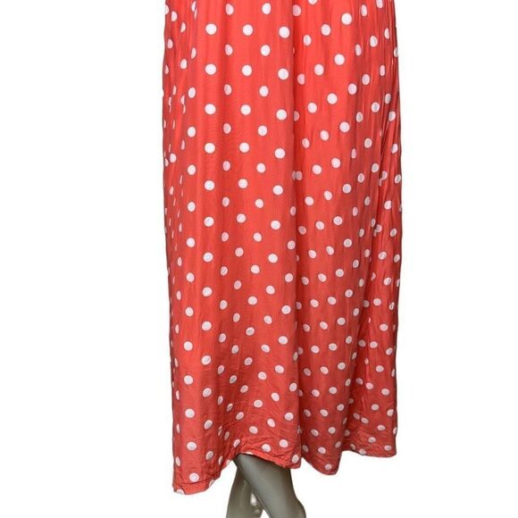 Polka Dot Halter Midi Dress - Red - Picture 8 of 8